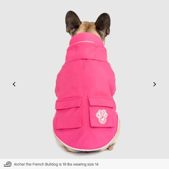 NWT, Canada Pooch Torrential Tracker Dog Raincoat, Waterproof, Pink, Size 22 - Picture 4 of 6